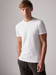 White Slim Fit 100% Cotton Layering T-Shirt - Image 2 of 8