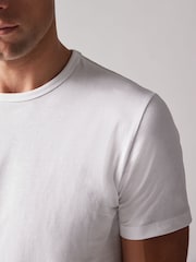 White Slim Fit 100% Cotton Layering T-Shirt - Image 4 of 8