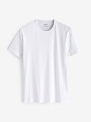 White Slim Fit 100% Cotton Layering T-Shirt - Image 5 of 8