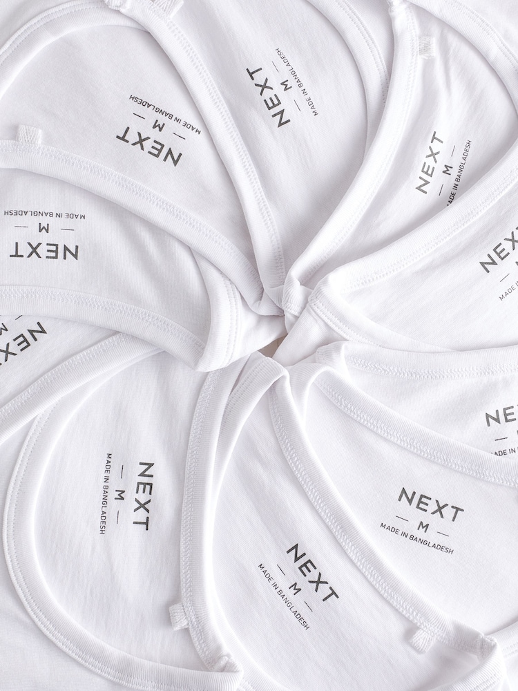 White Slim Fit 100% Cotton Layering T-Shirt - Image 7 of 8