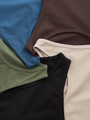 Neutral Mix 100% Cotton Vests 5 Pack - Image 10 of 11