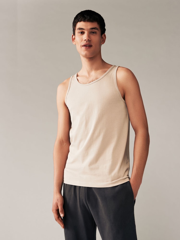Neutral Mix 100% Cotton Vests 5 Pack - Image 2 of 11