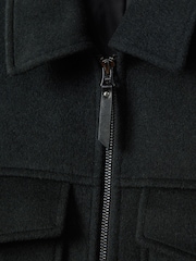 Reiss Dark Forest Green Peridoe Wool Blend Zip-Through Jacket - Image 6 of 6