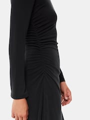 Whistles Asymmetric Jersey Midi Black Dress - Image 4 of 5