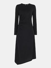 Whistles Asymmetric Jersey Midi Black Dress - Image 5 of 5