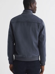 Reiss Airforce Blue Shuffle Wool Blend Zip-Through Jacket - Image 5 of 5