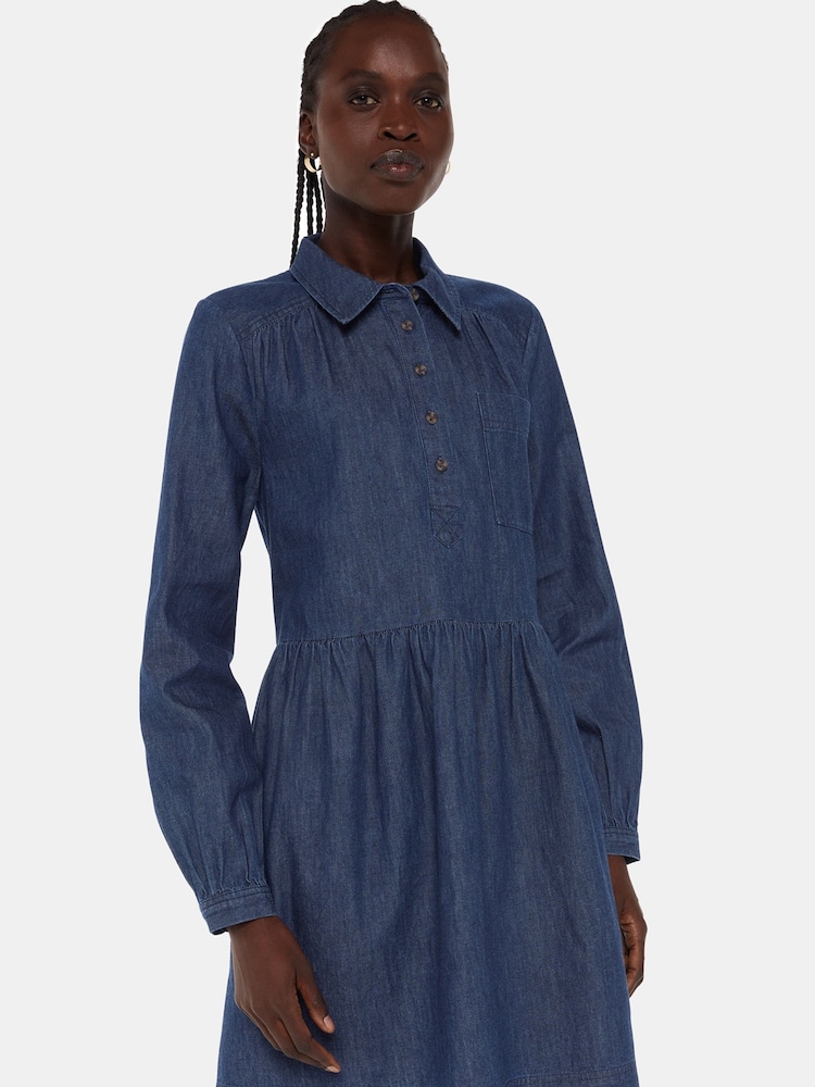Whistles Blue Winnie Chambray Denim Dress - Image 1 of 5