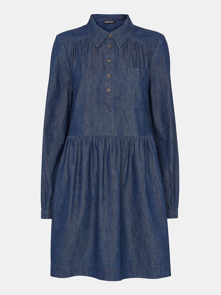 Whistles Blue Winnie Chambray Denim Dress - Image 5 of 5