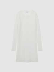 Reiss Cream Esta Crochet Mini Dress - Image 2 of 5