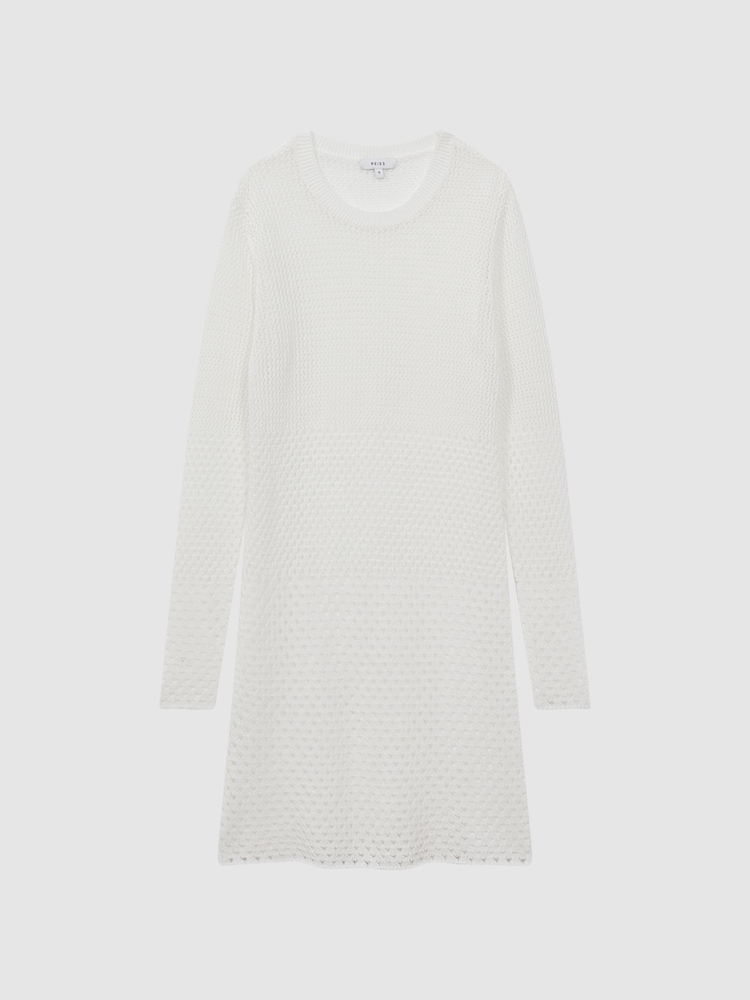 Reiss Cream Esta Crochet Mini Dress - Image 2 of 5