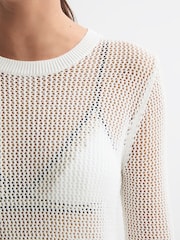 Reiss Cream Esta Crochet Mini Dress - Image 4 of 5