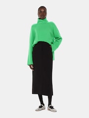 Whistles Green Textured Rib Detail Roll Neck Jumper - Image 3 of 5