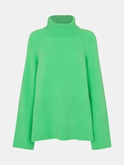 Whistles Green Textured Rib Detail Roll Neck Jumper - Image 5 of 5