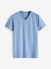 Dark Blue Regular Fit 100% Cotton V-Neck Underwear T-Shirts 5 Pack - Image 10 of 16