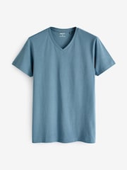 Dark Blue Regular Fit 100% Cotton V-Neck Underwear T-Shirts 5 Pack - Image 11 of 16