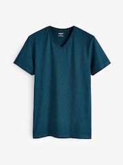 Dark Blue Regular Fit 100% Cotton V-Neck Underwear T-Shirts 5 Pack - Image 12 of 16