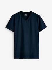 Dark Blue Regular Fit 100% Cotton V-Neck Underwear T-Shirts 5 Pack - Image 13 of 16