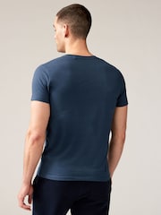 Dark Blue Regular Fit 100% Cotton V-Neck Underwear T-Shirts 5 Pack - Image 7 of 16