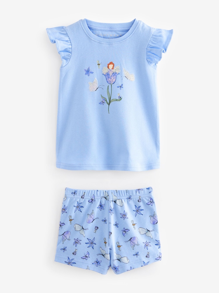 Blue/White Short Pyjamas 3 Pack (9mths-10yrs) - Image 4 of 6