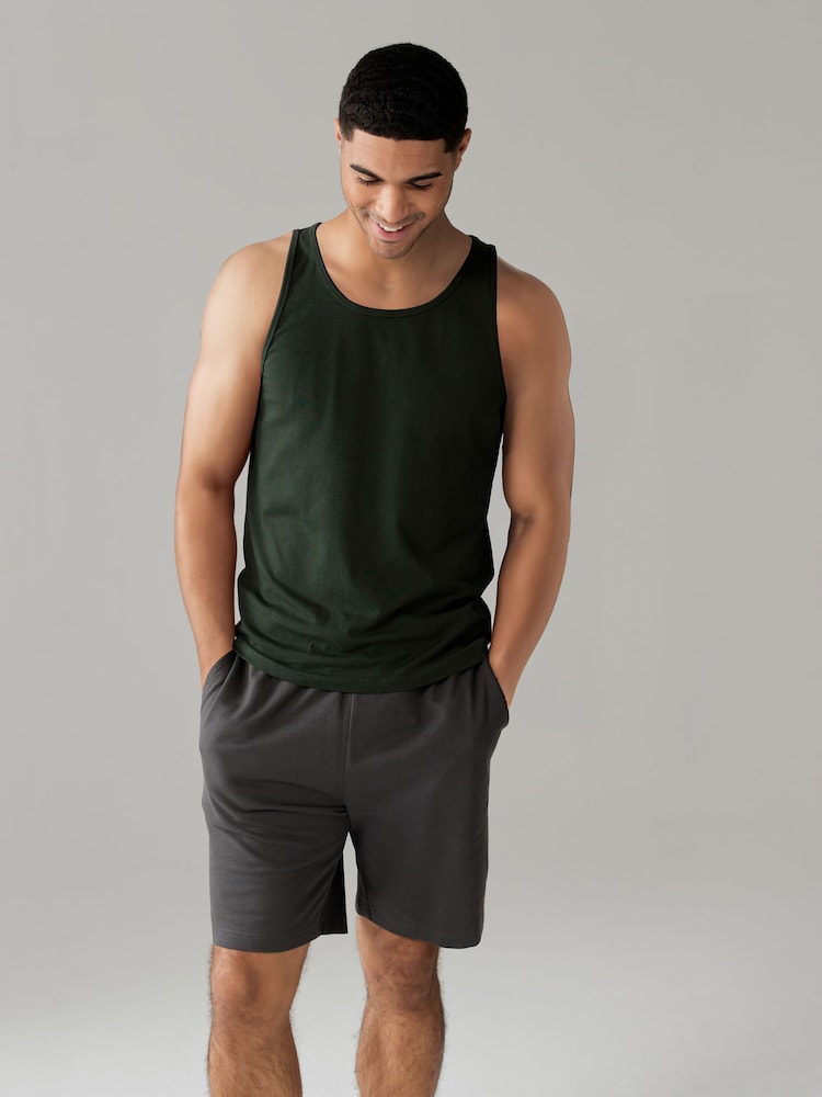 Rich Red/Green/Blue 100% Cotton Vests 5 Pack - Image 2 of 16