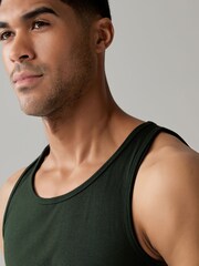 Rich Red/Green/Blue 100% Cotton Vests 5 Pack - Image 9 of 16