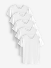 White 5 Pack Signature Bamboo T-Shirts - Image 1 of 2