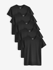 Black 5 Pack Signature Bamboo T-Shirts - Image 1 of 4