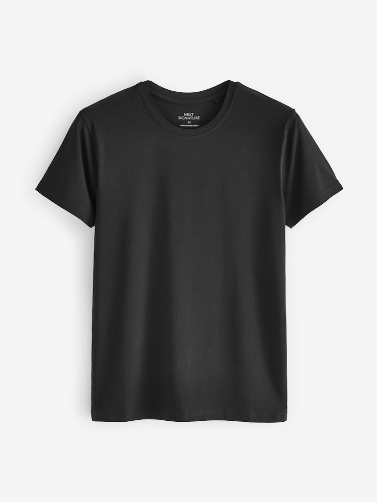 Black 5 Pack Signature Bamboo T-Shirts - Image 2 of 4