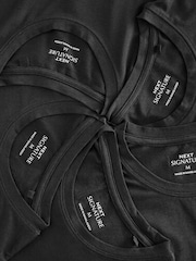 Black 5 Pack Signature Bamboo T-Shirts - Image 3 of 4