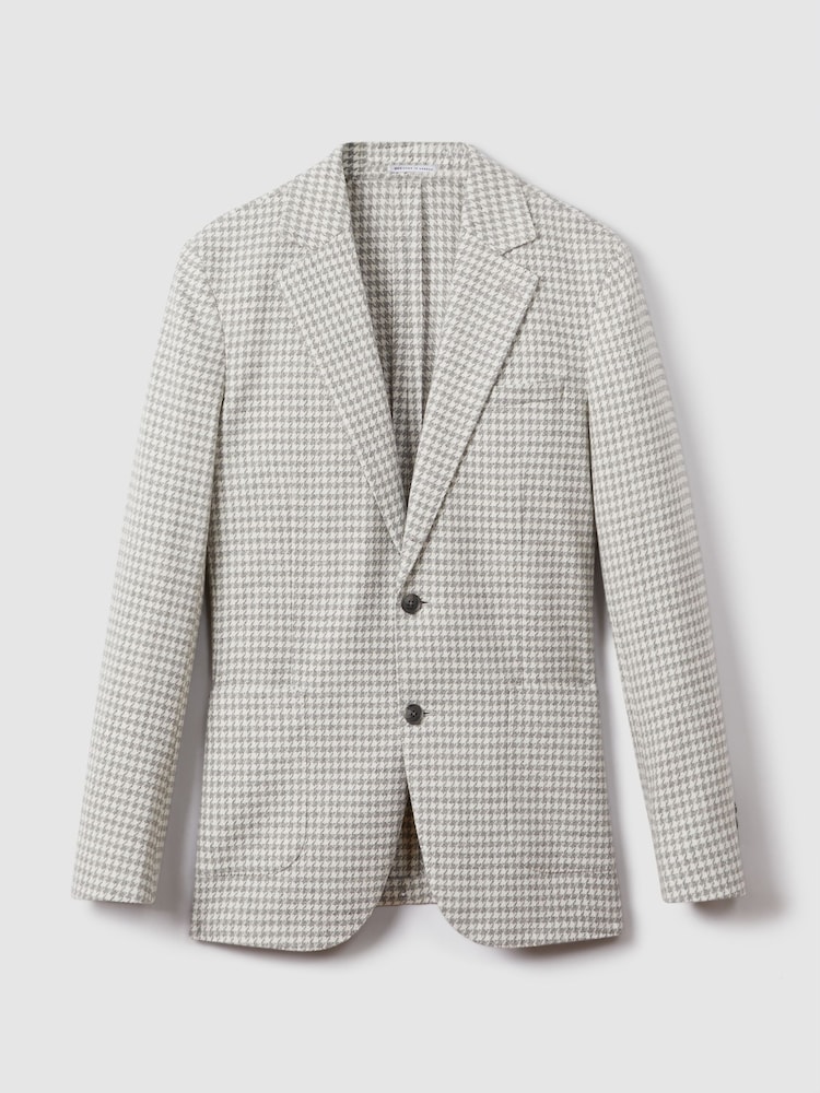 Reiss Soft Grey Nite Slim Fit Wool Blend Single Breasted Blazer - Image 2 of 8