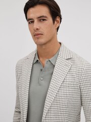 Reiss Soft Grey Nite Slim Fit Wool Blend Single Breasted Blazer - Image 4 of 8