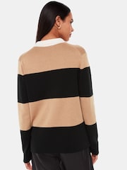 Whistles Stripe Rugby Knitted Black Jumper - Image 2 of 5