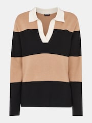 Whistles Stripe Rugby Knitted Black Jumper - Image 5 of 5