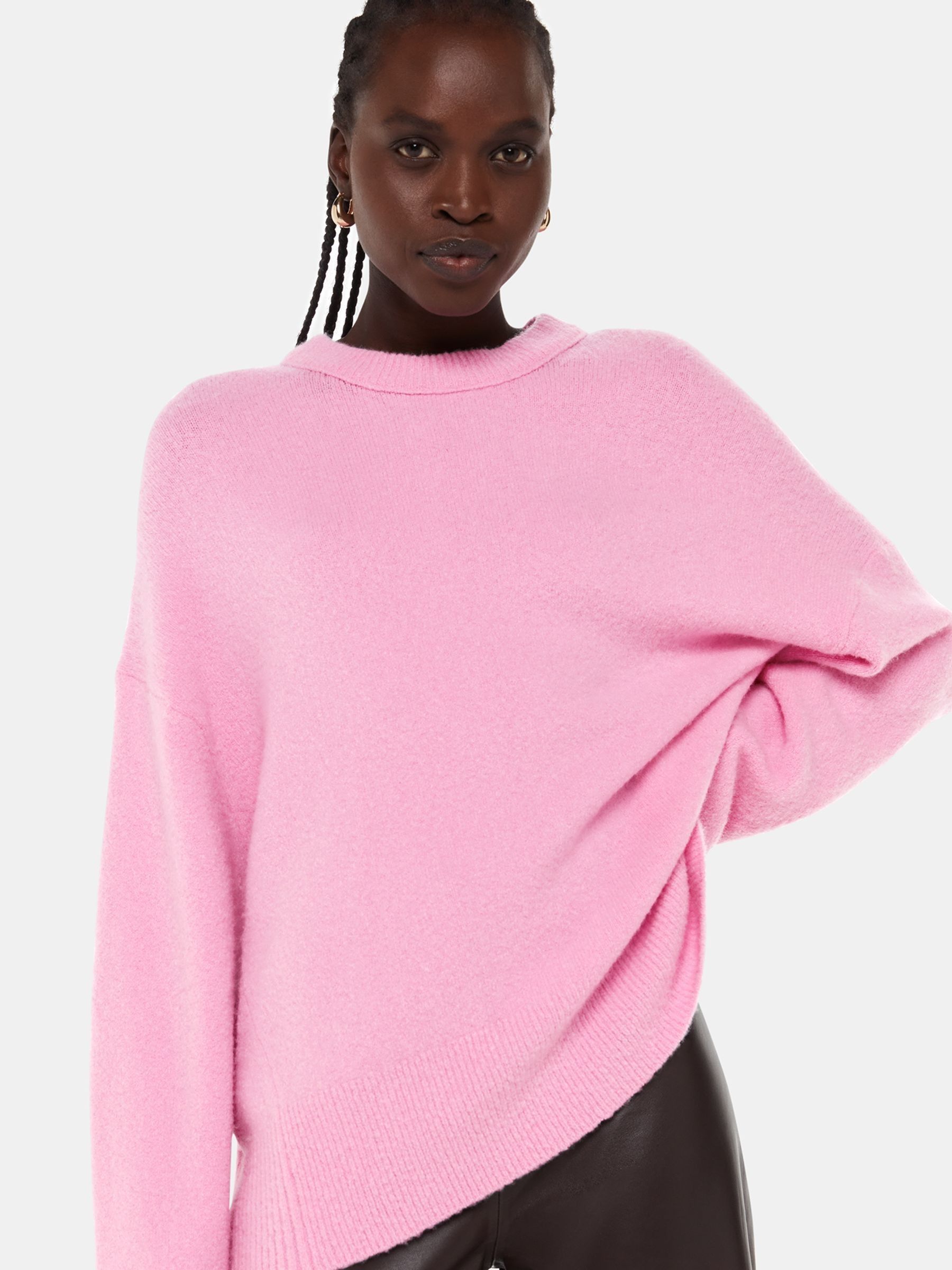 Pink crew neck jumper outlet