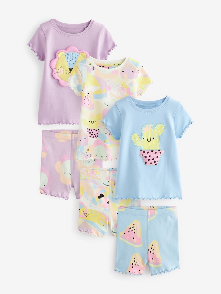 Purple Character Short Pyjamas 3 Pack (9mths-12yrs) - Image 10 of 13