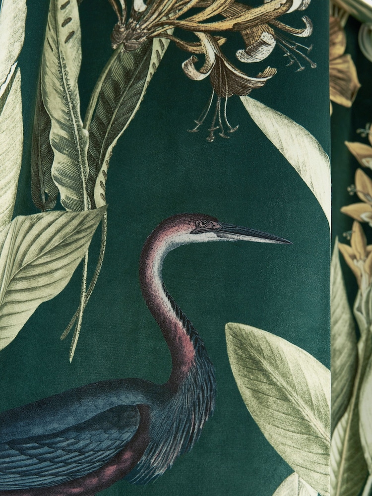 Graham & Brown Green Classic Botanical Eyelet Curtains - Image 3 of 3