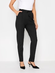 Long Tall Sally Black Tie Waist Ponte Trousers - Image 1 of 4