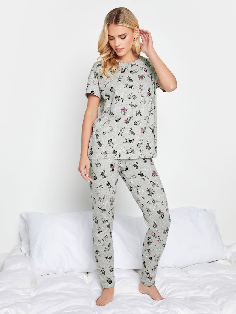 PixieGirl Petite Grey Tapered Pyjamas Set - Image 1 of 5