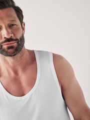 White 2 Pack Signature Bamboo Vests - Image 4 of 8