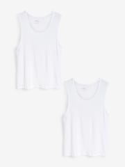 White 2 Pack Signature Bamboo Vests - Image 5 of 8