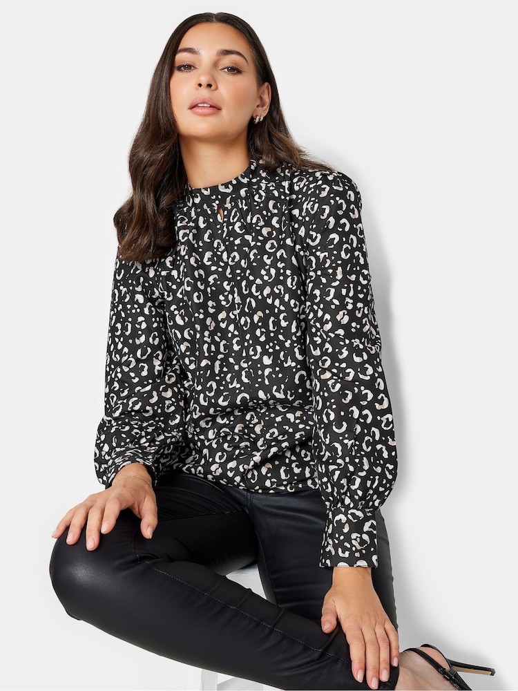 Long Tall Sally Black High Neck Keyhole Top - Image 1 of 5