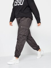 Grau - Yours Curve Gewebte Cargo-Hose mit Bündchen - Bild 1 von 4