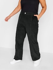 Schwarz - Yours Curve Cargo-Hosen aus Cord - Bild 1 von 4