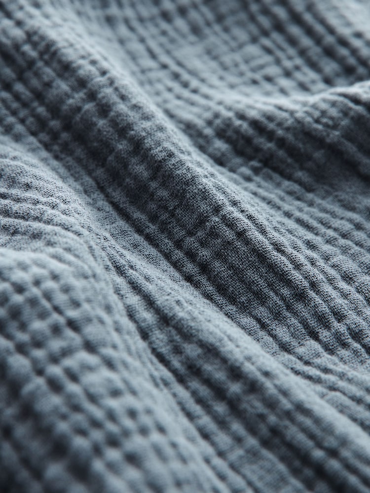 Indigo Blue 100% Cotton Crinkle Playsuit - Image 7 of 7