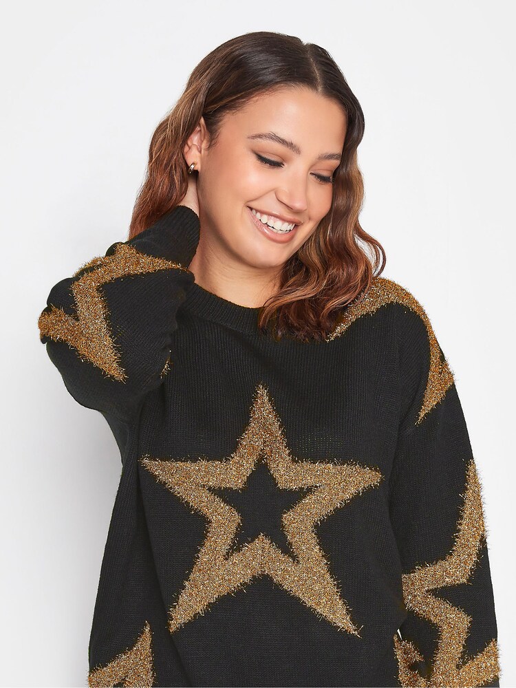 Long Tall Sally Black Tinsel Star Jumper - Image 4 of 4