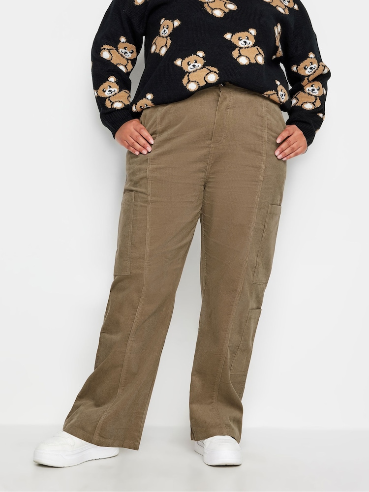 Braun - Yours Curve Cargo-Hosen aus Cord - Bild 1 von 4