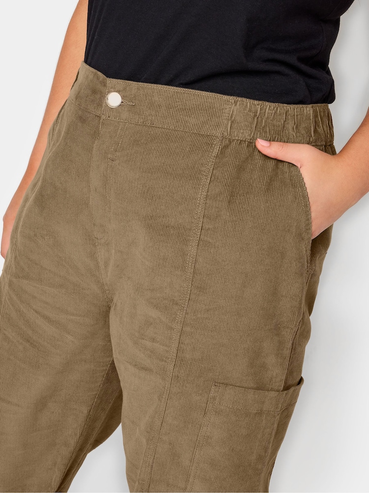 Braun - Yours Curve Cargo-Hosen aus Cord - Bild 4 von 4