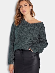 Long Tall Sally Blue Tinsel Jumper - Image 2 of 5