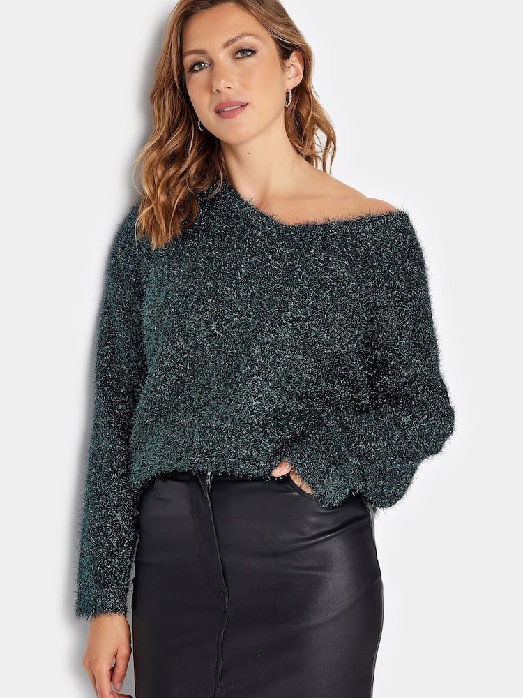 Long Tall Sally Blue Tinsel Jumper - Image 2 of 5