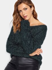 Long Tall Sally Blue Tinsel Jumper - Image 5 of 5